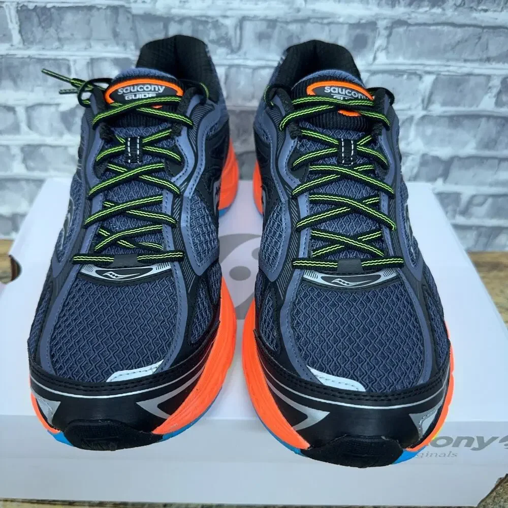 Saucony ProGrid Guide 7 Grey Orange Lime Shoes Sneakers S70936-13 Mens 10 New
